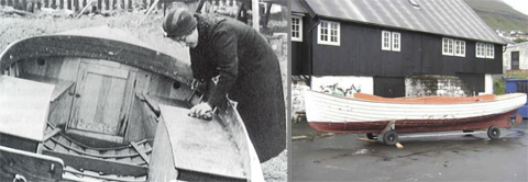 Cederbloom and Rospiggen II, the boat now belongs to a museum in Klaksvik, Faroe Islands